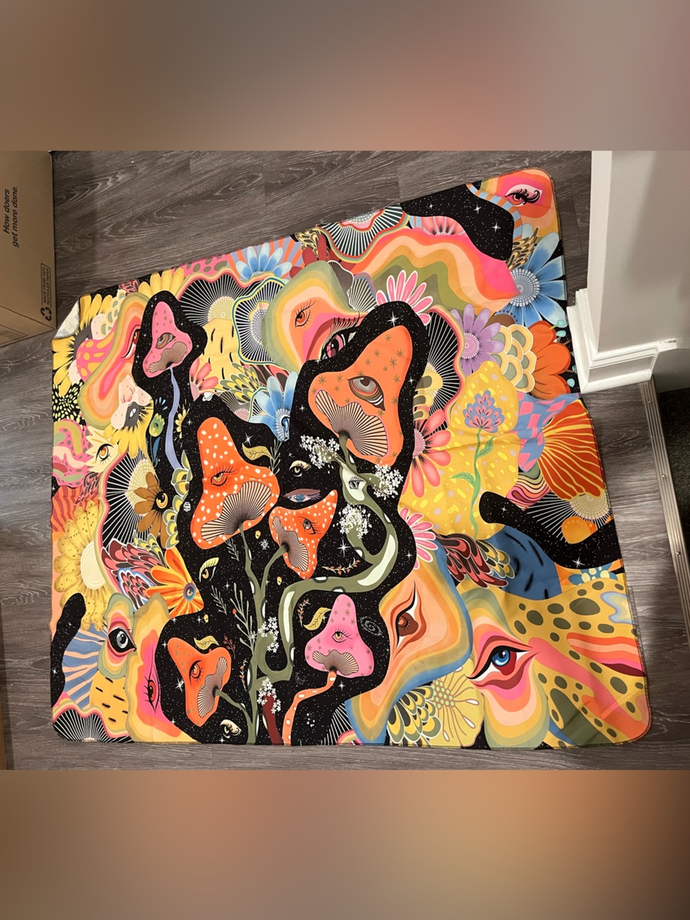 Psychedelic Abstract Animal Print Tapestry - Vibrant Multicolor